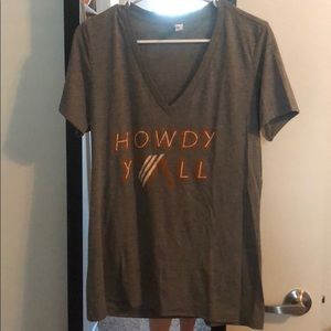 Whataburger v-neck howdy y’all shirt